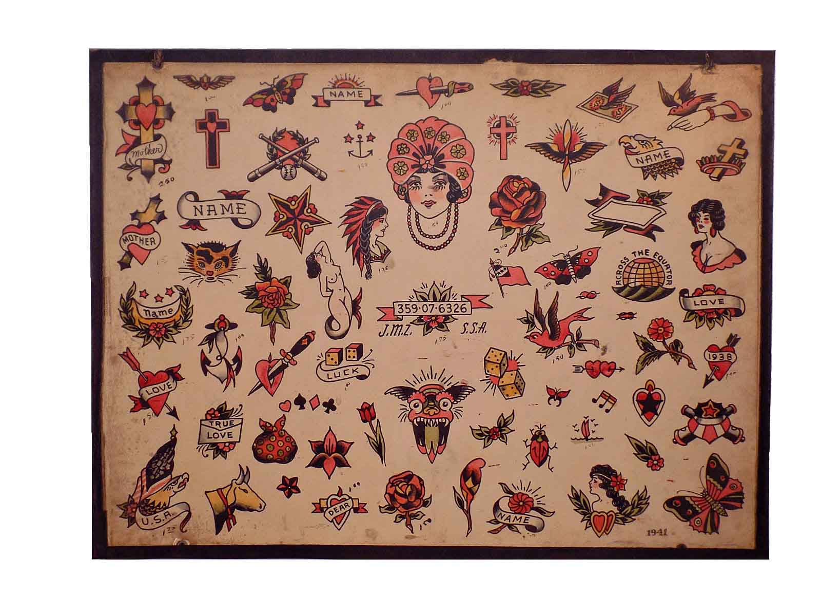 "1941" Tattoo Flash by Milton Zeis and The Zeis Studio