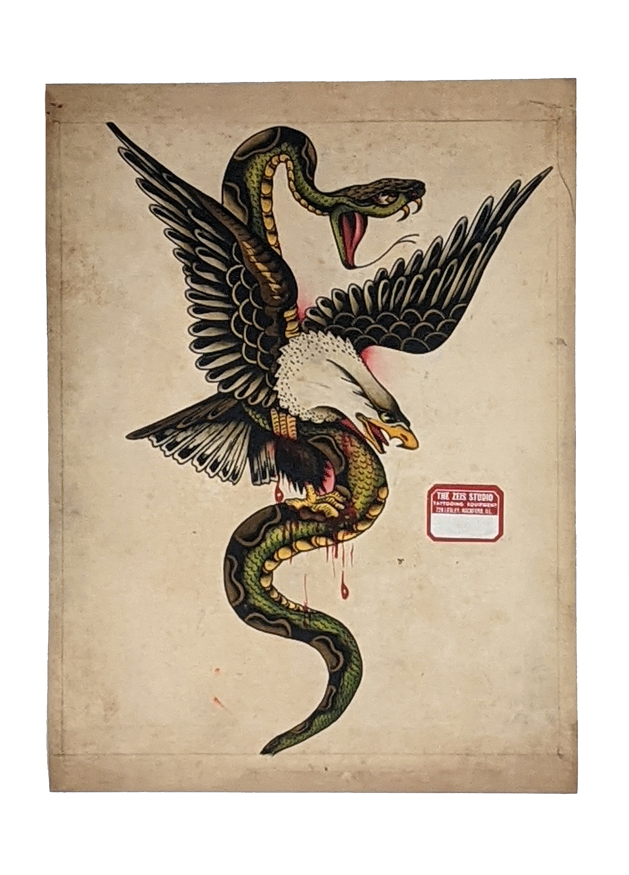 snake vs eagle poster on white background