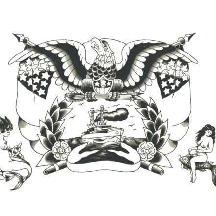Traditional American Eagle tattoo flash