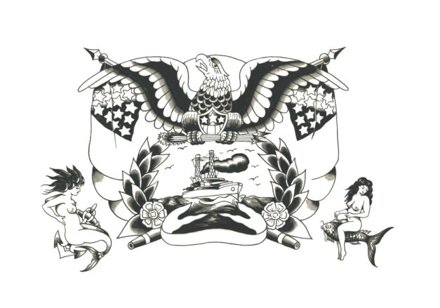 Traditional American Eagle tattoo flash