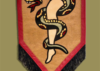 Snake on leg tattoo design banner